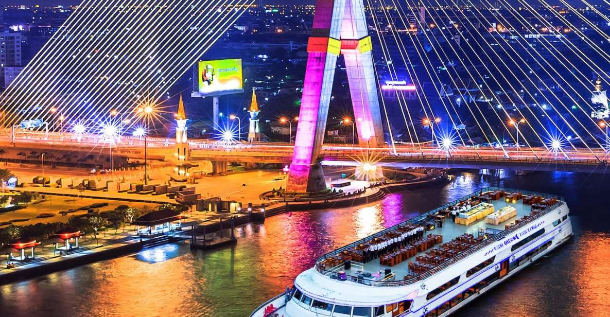 Bangkok: 2-Hour Dinner & Shows on White Orchid River Cruise - What You See From the Water: Grand Palace Area, Wat Pho, Wat Arun, and More