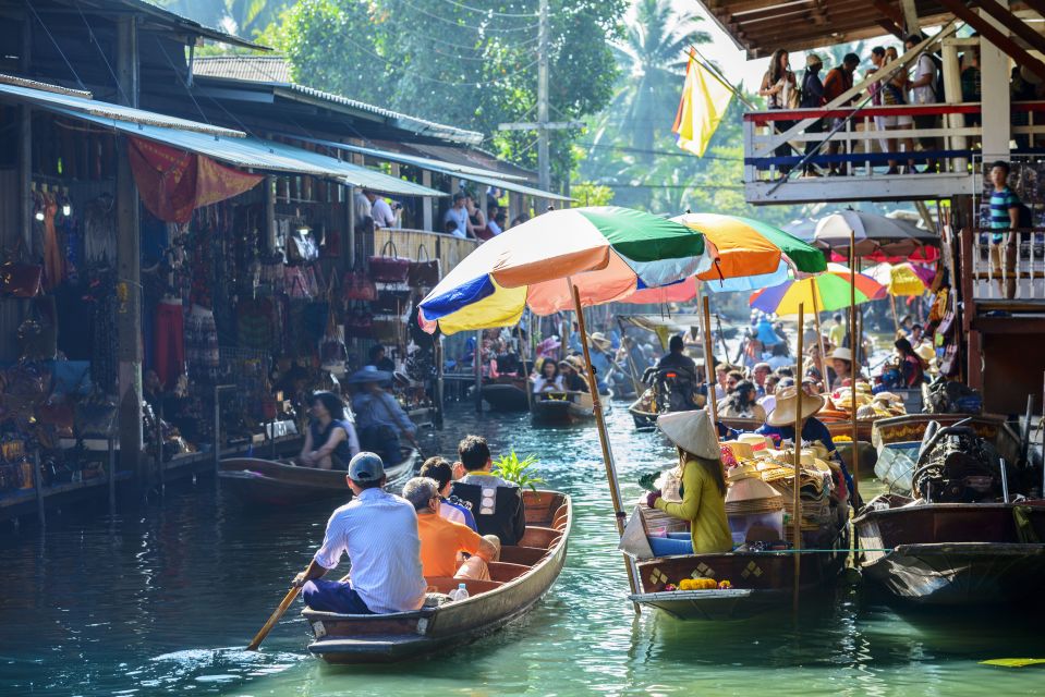 Bangkok: Damnoen Saduak, Train Market & Mahanakhon Day Trip - Damnoen Saduak Floating Market: canal approach and market-time expectations