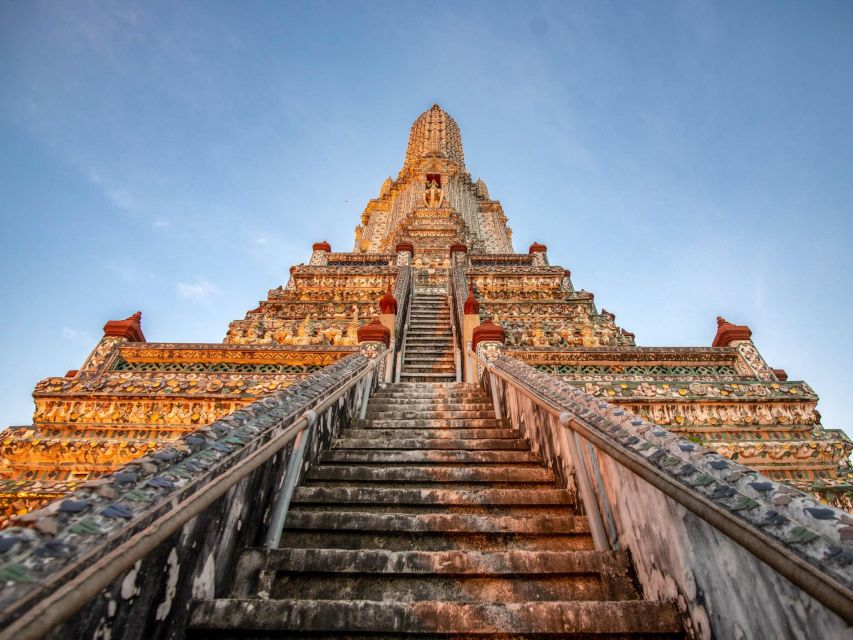 Bangkok: Grand Palace and Wat Arun Guided Walking Tour - Wat Arun guided walk: mosaic chedi details up close