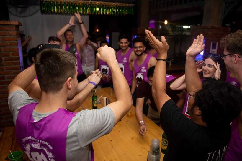 Mad Monkey Bangkok Pub Crawl - Midnight at Bucket Bar: Partying Into the Early Hours